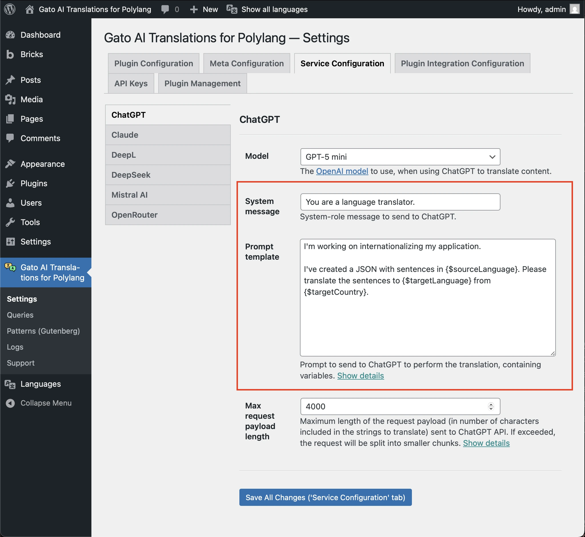 การตั้งค่า Custom AI Prompt